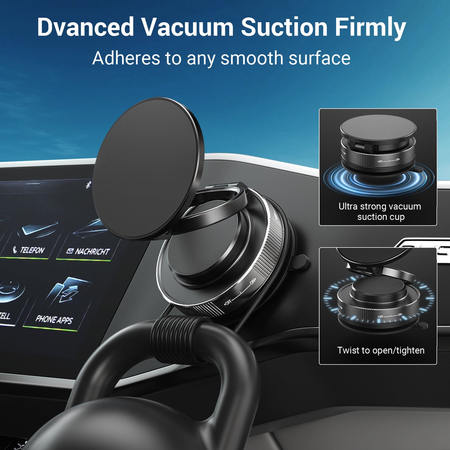 Magnetic Multi - angle Rotating Wall Vacuum Adsorption Suction Phone Holder - EGBull