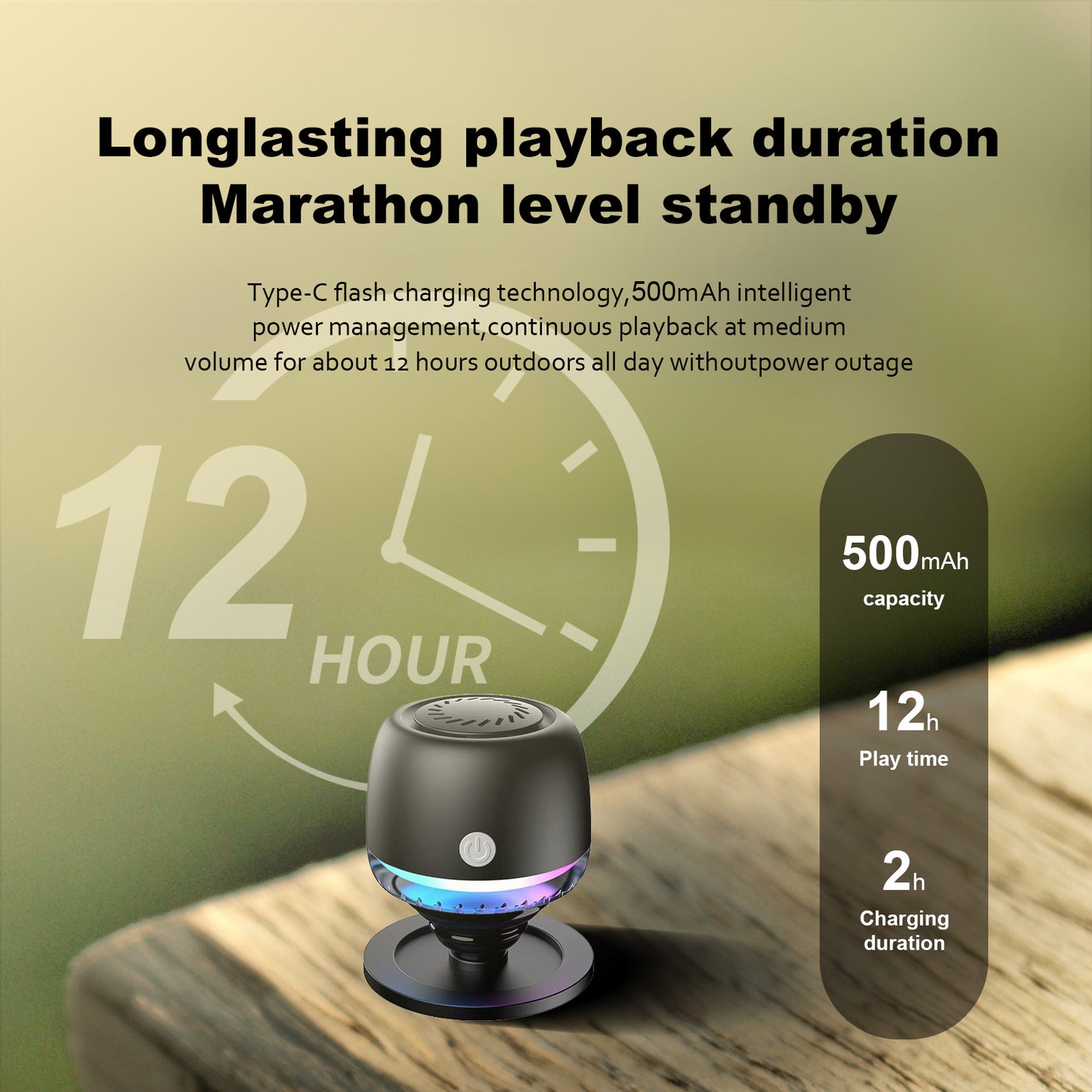 High Bass Waterproof Portable RGB Light Desktop Speaker - EGBull