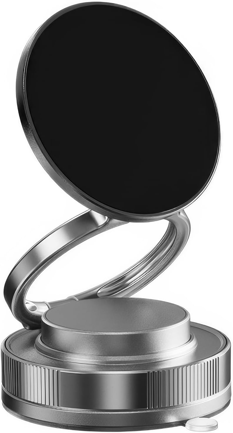 Vacuum Magnetic Phone Stand Compatible, 360° Foldable Multi - Angle Adjustable Mount for Car, Bathroom, and All Smartphones - EG Bull