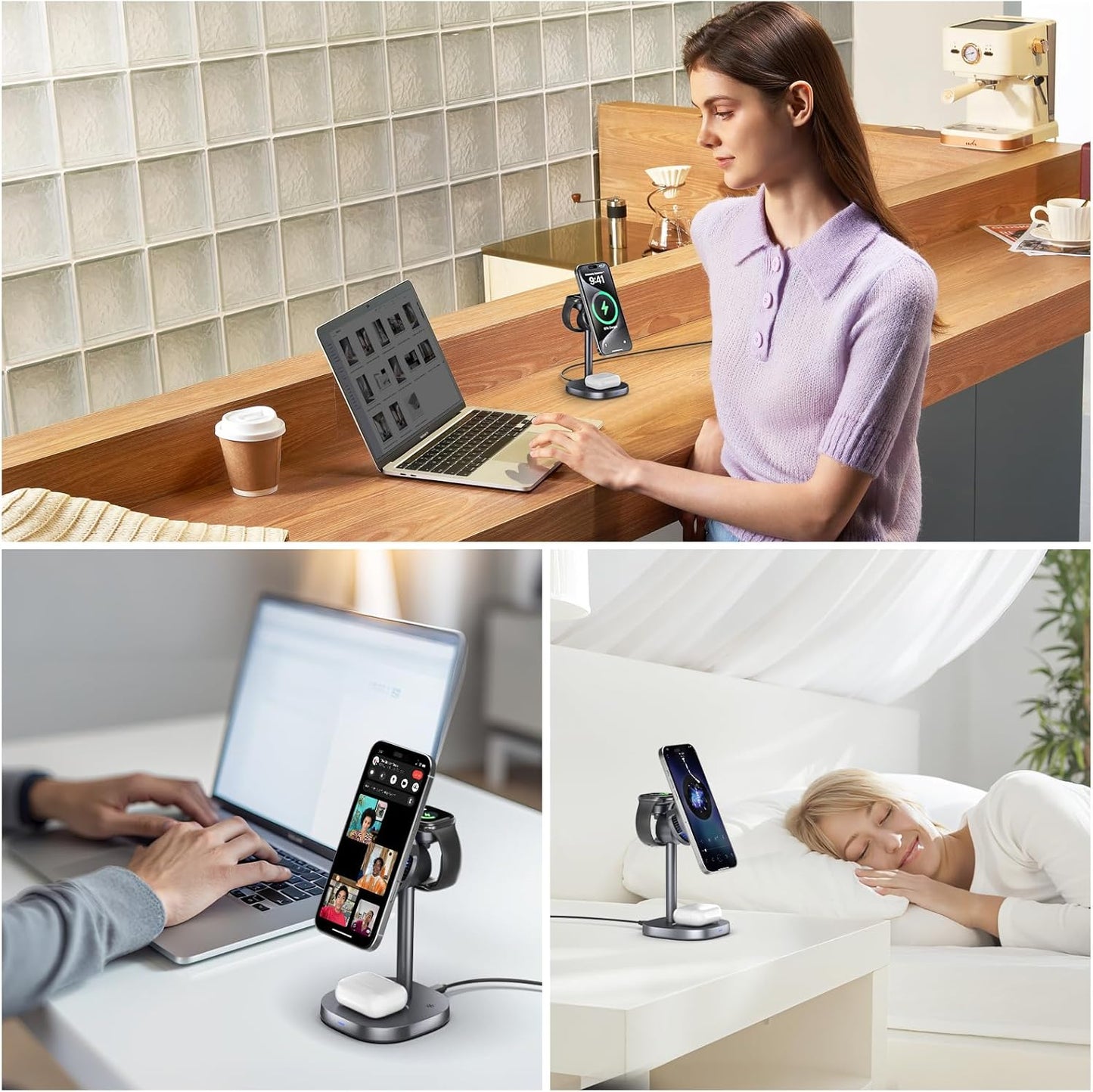 3 - in - 1 Foldable Qi2 Wireless Charging Stand - EGBull