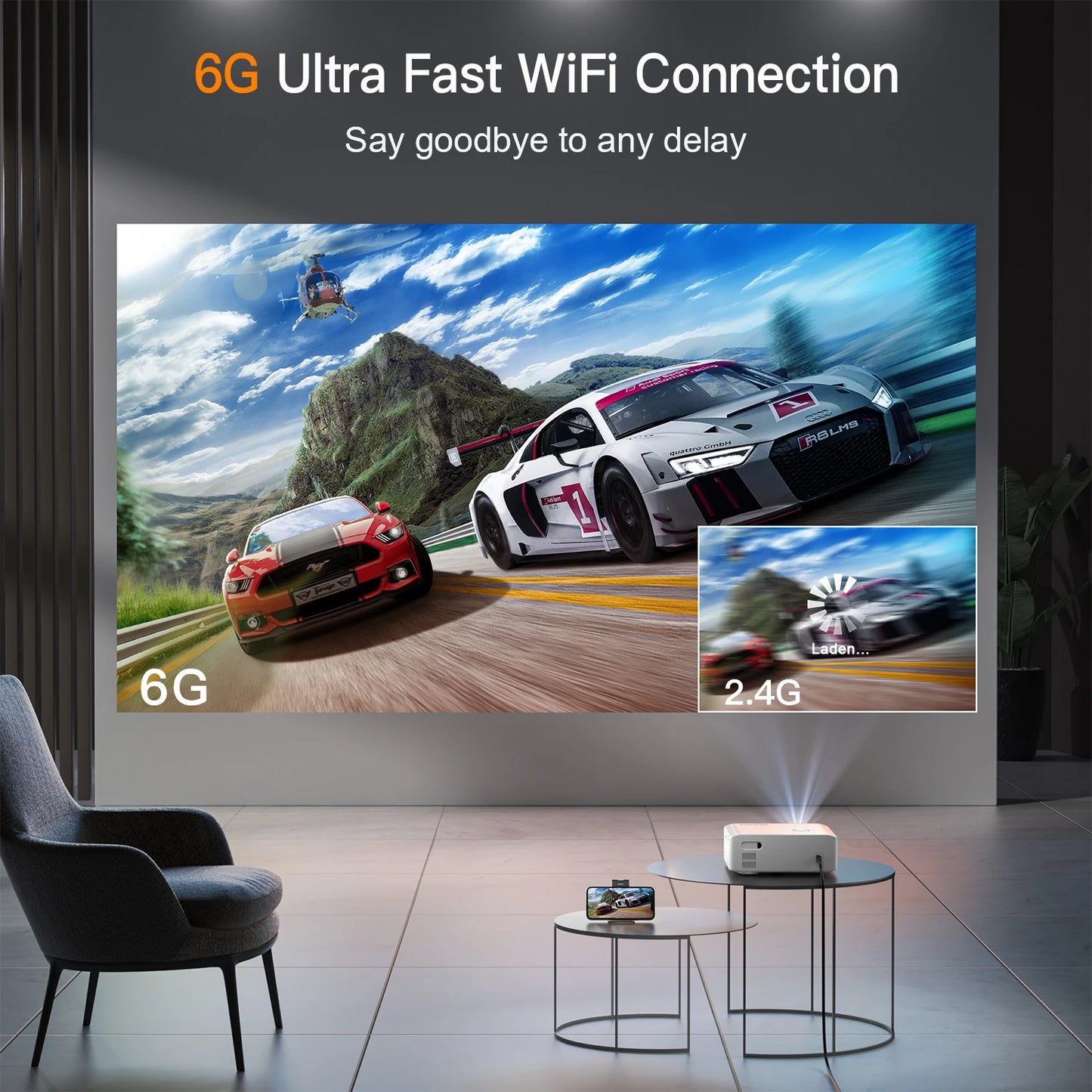 Portable 1080P Smart WiFi Mini Projector | LED LCD Home Theater Android Projector - EGBull