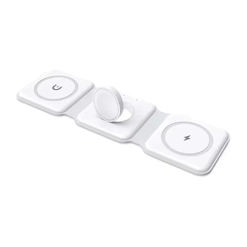 Foldable 3 - in - 1 Magnetic Wireless Charger – 15W Fast Charge QC3.0 - EGBull