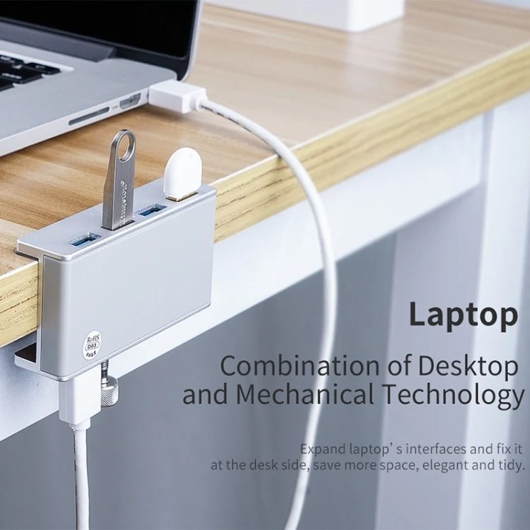 USB 3.0 Clip - On Hub - 4 - Port Aluminum Alloy for Desktop - EGBull