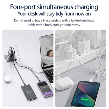 4 in 1 Retractable Wall Charger Fast Charging Foldable Block - EGBull
