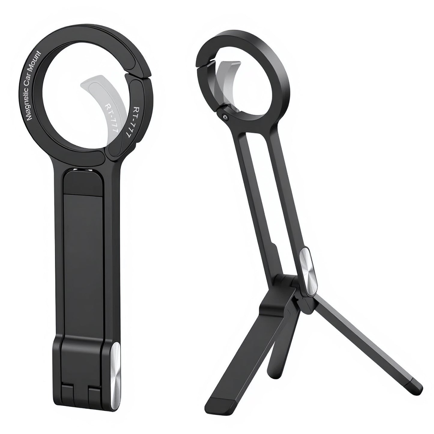 Portable Folding Phone Holder with Carabiner Travel Magnetic Selfie Stick Holder - EGBull