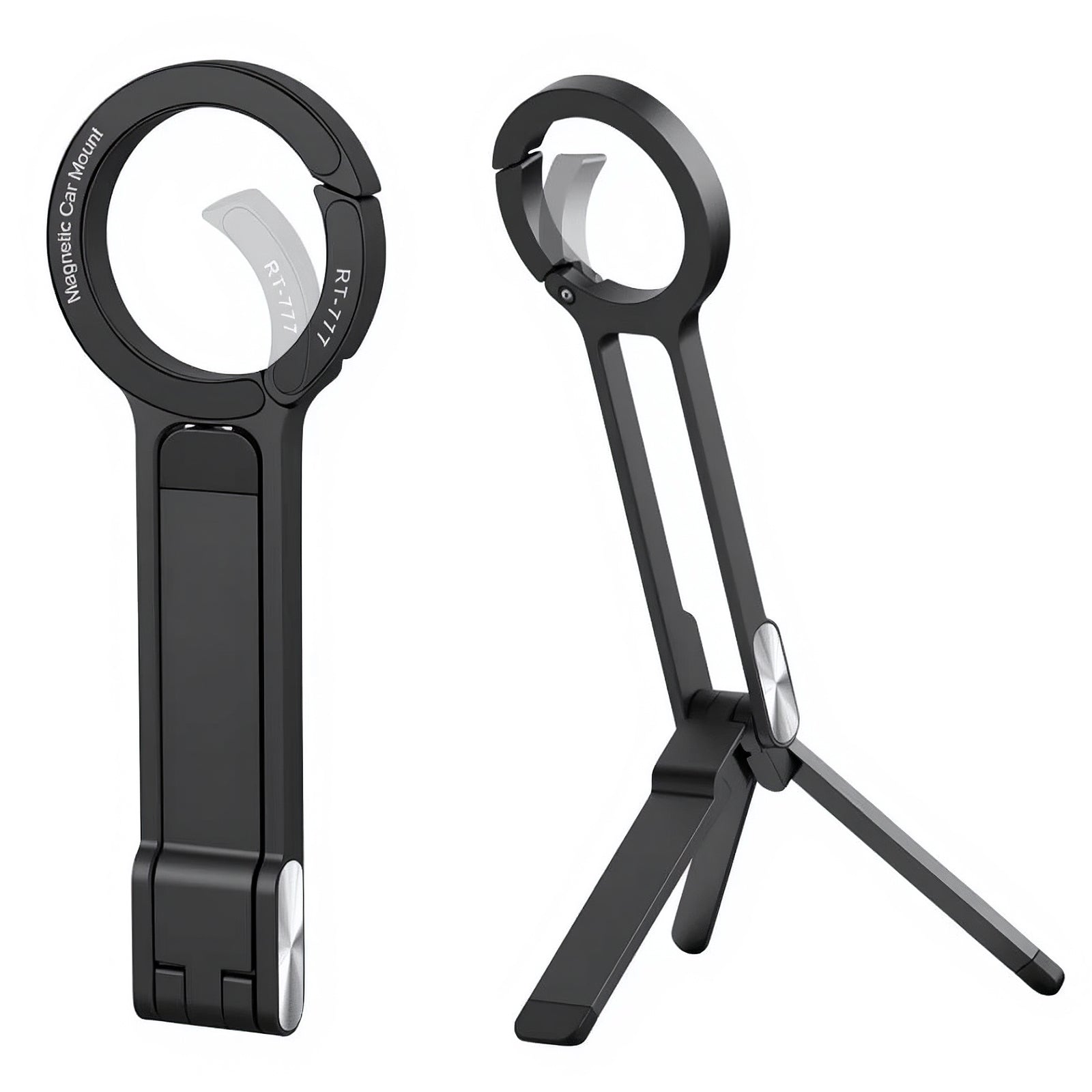 Portable Folding Phone Holder with Carabiner Travel Magnetic Selfie Stick Holder - EGBull