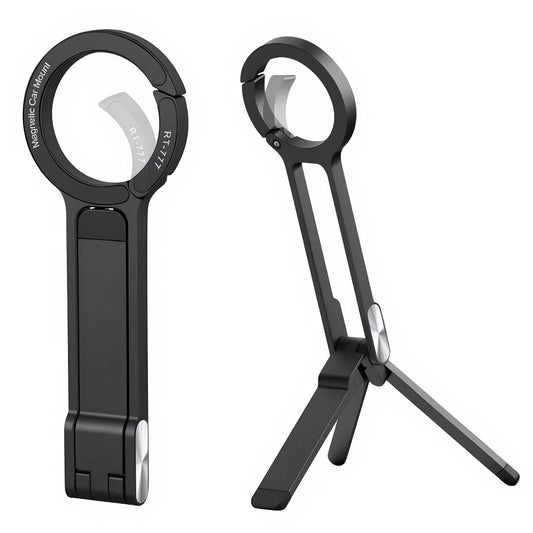 Portable Folding Phone Holder with Carabiner Travel Magnetic Selfie Stick Holder - EGBull