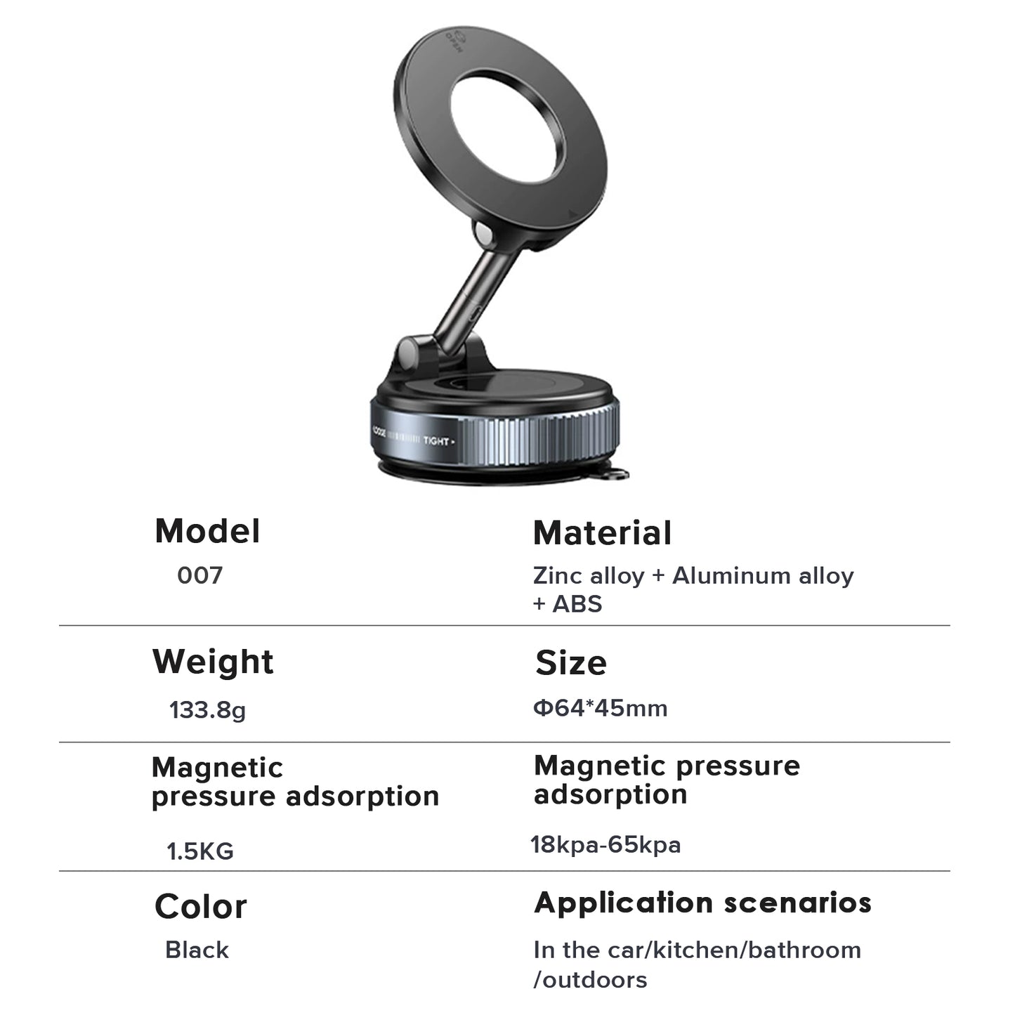Magnetic Car Vacuum Mobile Phone Holder - EGBull