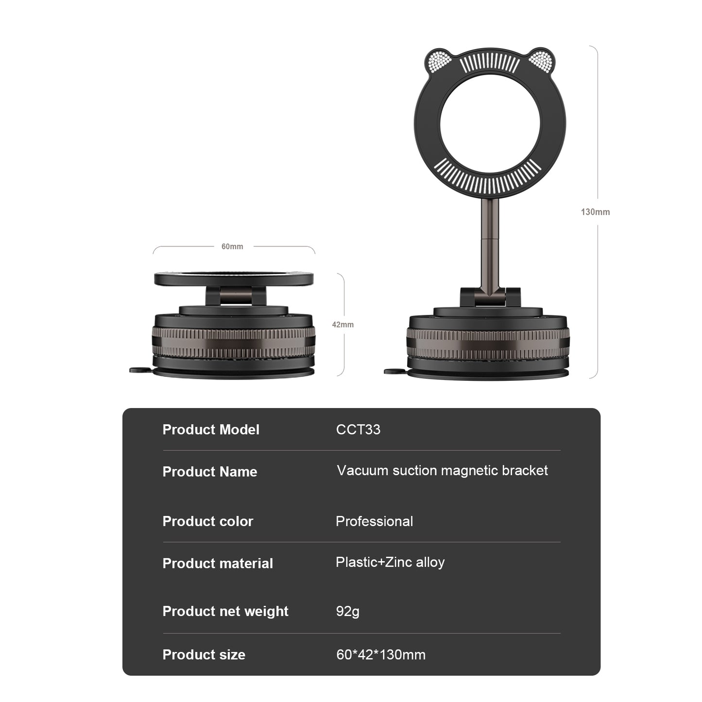 Car Magnetic Mobile Phone Holder Strong Suction Vacuum Adsorption Holder - EGBull