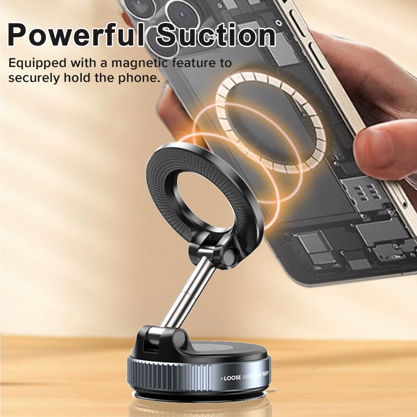 Magnetic Car Vacuum Mobile Phone Holder - EGBull