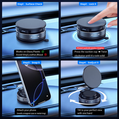 Magnetic Multi - angle Rotating Wall Vacuum Adsorption Suction Phone Holder - EGBull