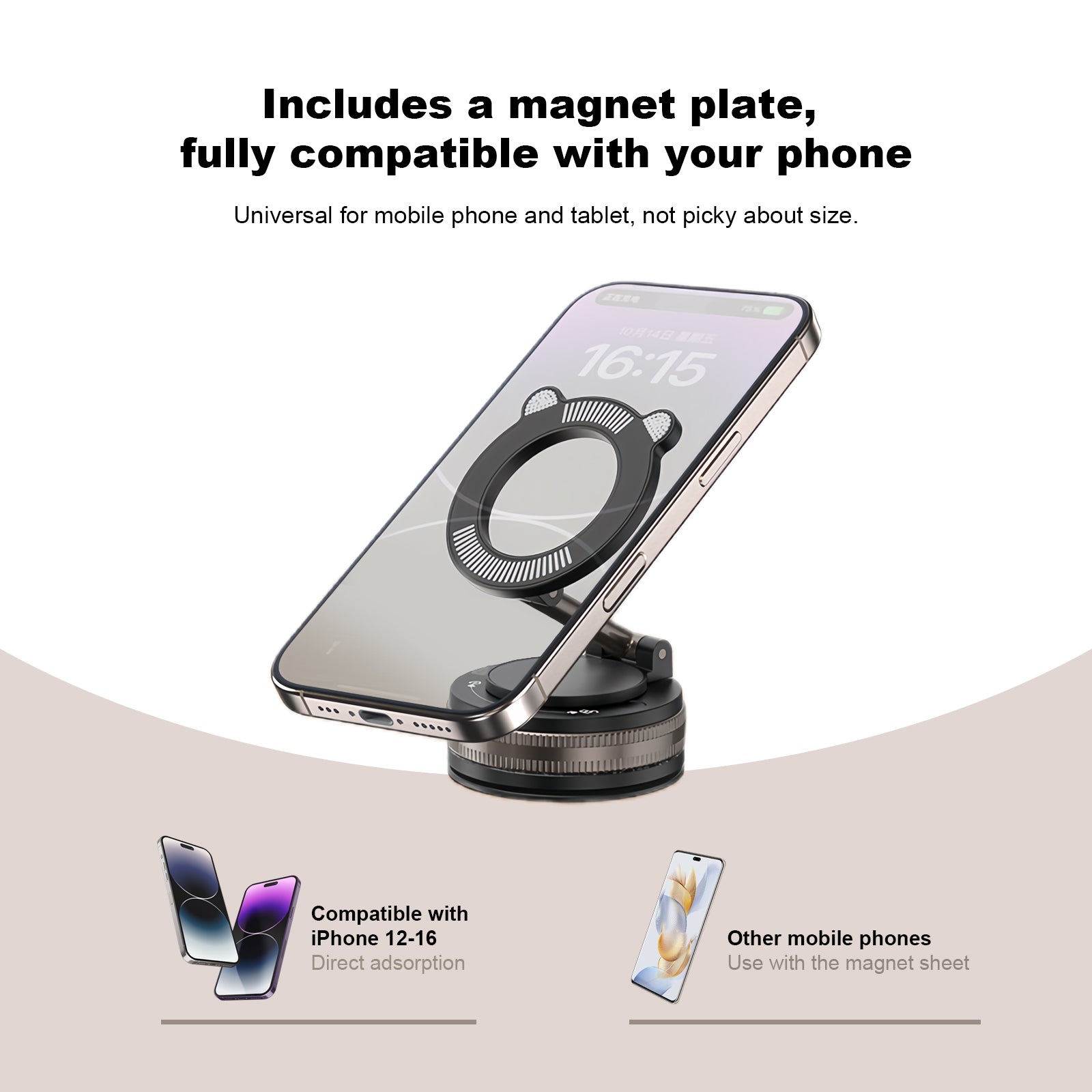 Car Magnetic Mobile Phone Holder Strong Suction Vacuum Adsorption Holder - EGBull
