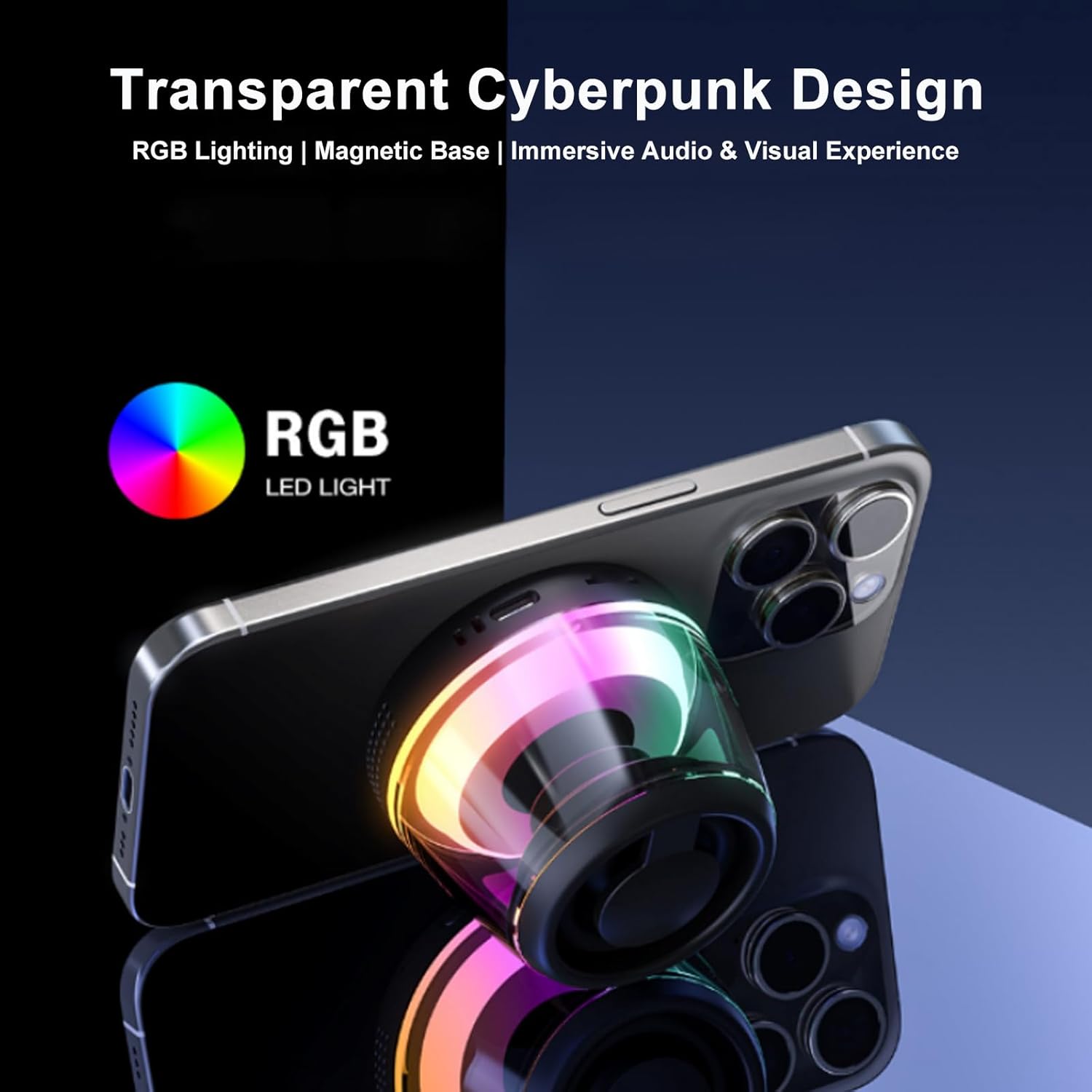 T34 Magnetic Multi - Functional Bluetooth Speaker – Compact Wireless Speaker with RGB Lights, Portable Phone Stand, Perfect for Travel, Office, Home, Outdoor Activities, and Gaming - EG Bull