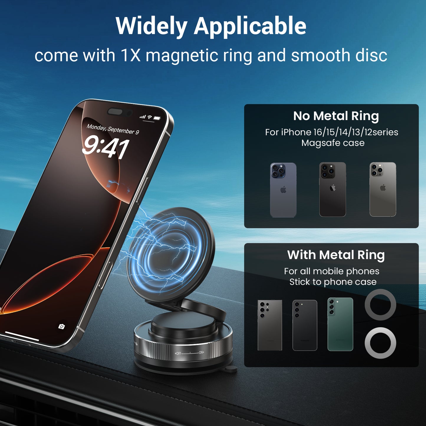 Magnetic Multi - angle Rotating Wall Vacuum Adsorption Suction Phone Holder - EGBull