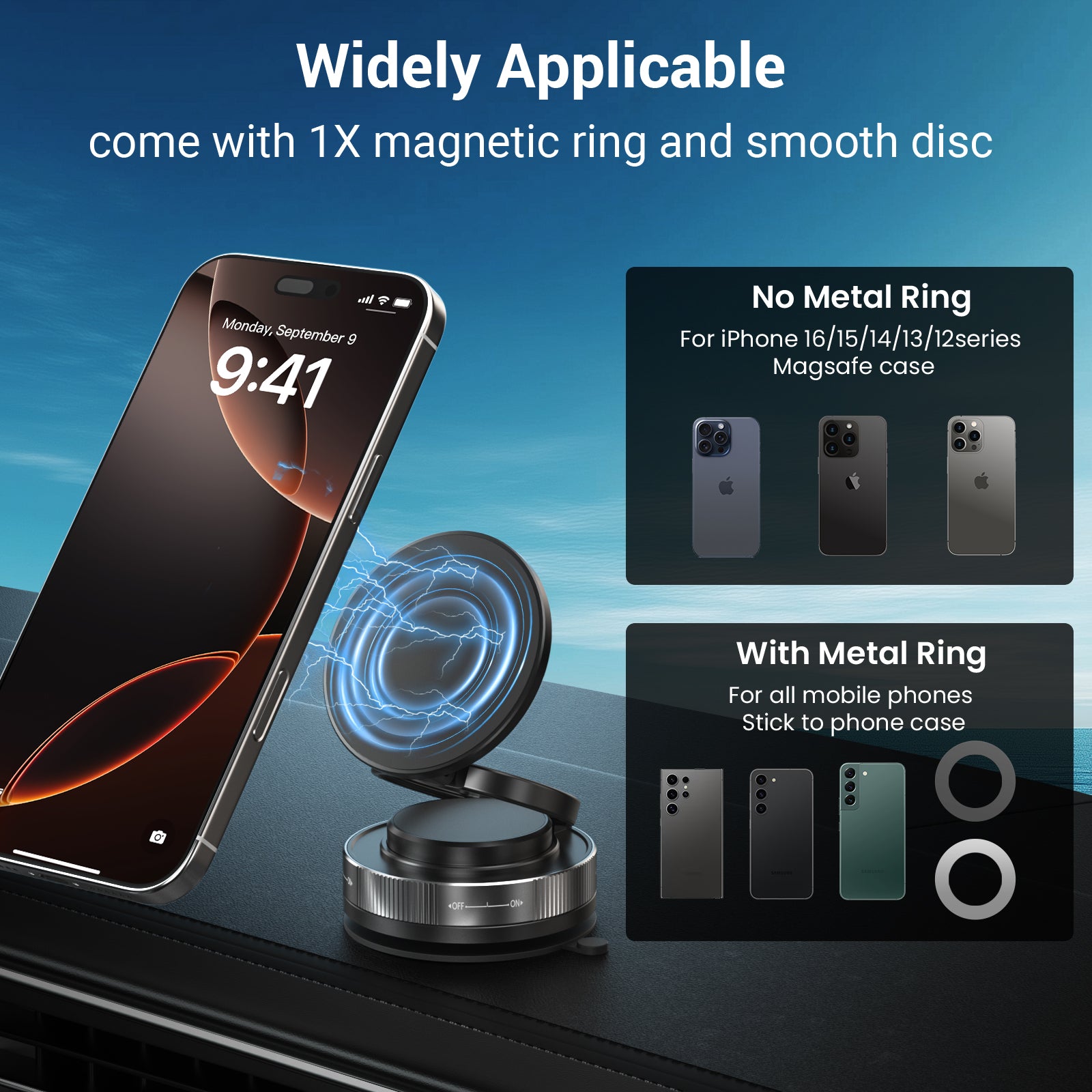 Magnetic Multi - angle Rotating Wall Vacuum Adsorption Suction Phone Holder - EGBull