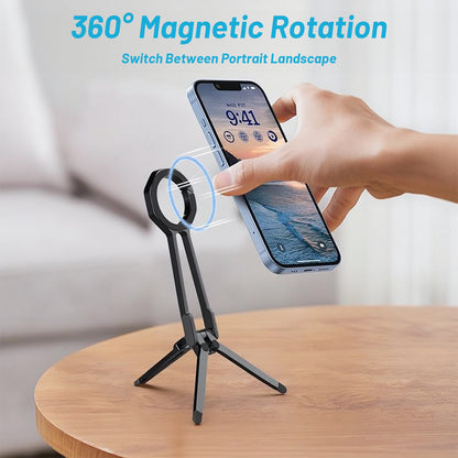 Portable Folding Phone Holder with Carabiner Travel Magnetic Selfie Stick Holder - EGBull