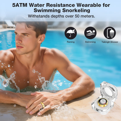 Fashion smart health sports ring stainless steel 5Atm waterproof SR09 - EGBull
