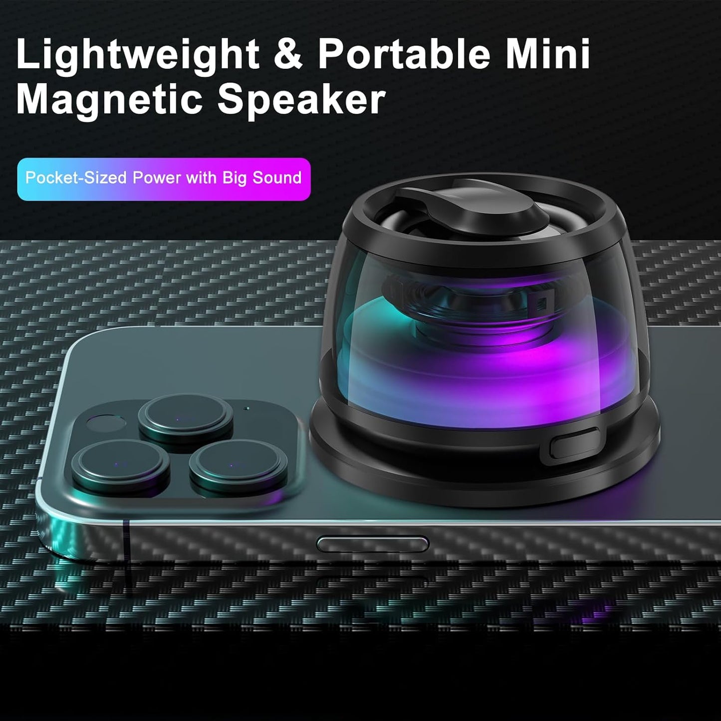 T34 Magnetic Multi - Functional Bluetooth Speaker – Compact Wireless Speaker with RGB Lights, Portable Phone Stand, Perfect for Travel, Office, Home, Outdoor Activities, and Gaming - EG Bull