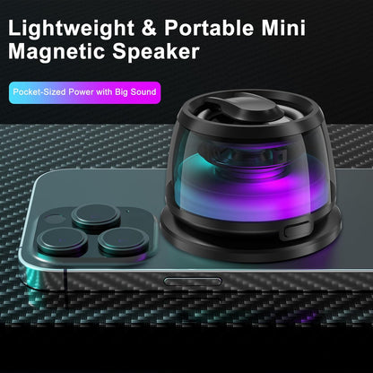 T34 Magnetic Multi - Functional Bluetooth Speaker – Compact Wireless Speaker with RGB Lights, Portable Phone Stand, Perfect for Travel, Office, Home, Outdoor Activities, and Gaming - EG Bull