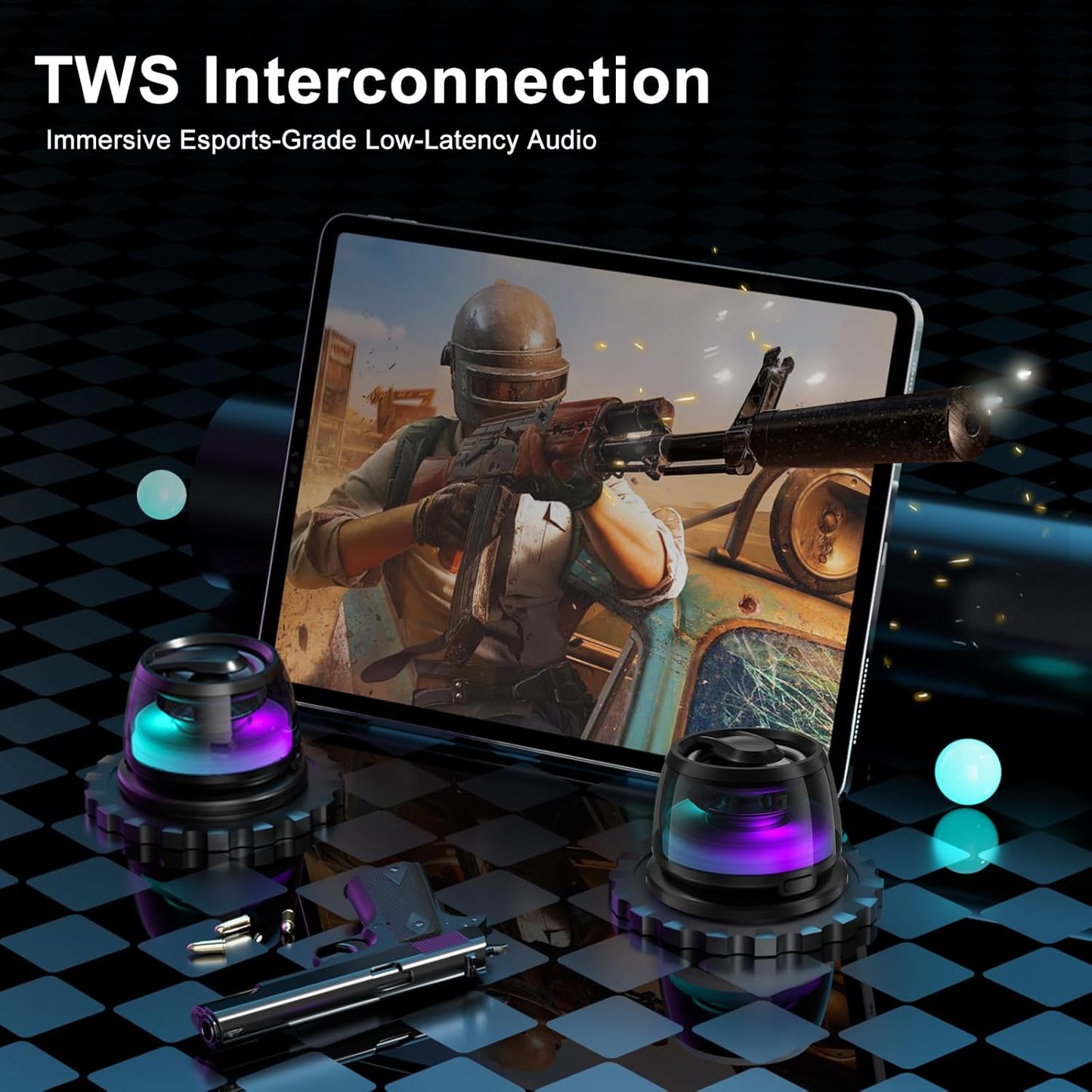 T34 Magnetic Multi - Functional Bluetooth Speaker – Compact Wireless Speaker with RGB Lights, Portable Phone Stand, Perfect for Travel, Office, Home, Outdoor Activities, and Gaming - EG Bull