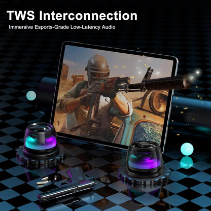 T34 Magnetic Multi - Functional Bluetooth Speaker – Compact Wireless Speaker with RGB Lights, Portable Phone Stand, Perfect for Travel, Office, Home, Outdoor Activities, and Gaming - EG Bull