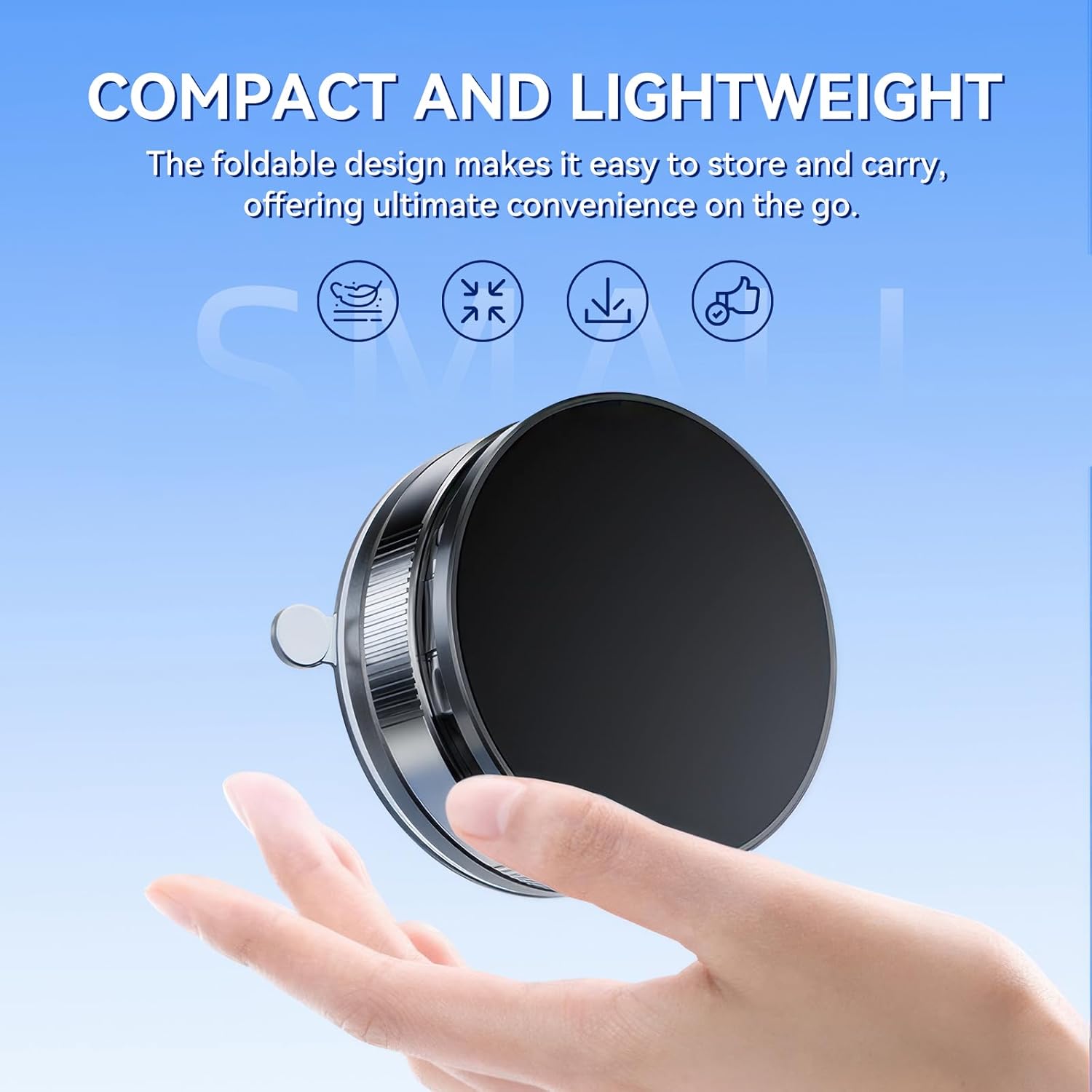 Vacuum Magnetic Phone Stand Compatible, 360° Foldable Multi - Angle Adjustable Mount for Car, Bathroom, and All Smartphones - EG Bull