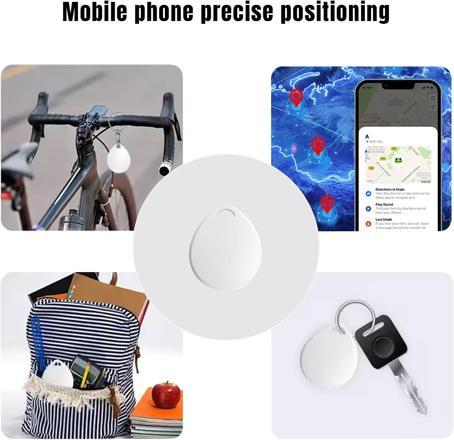 Smart Bluetooth Item Tracker – Mini Wireless Tag Locator for Keys, Luggage, Wallets, Backpacks – Anti - Lost Alarm with App Control (iOS Only) - EG Bull