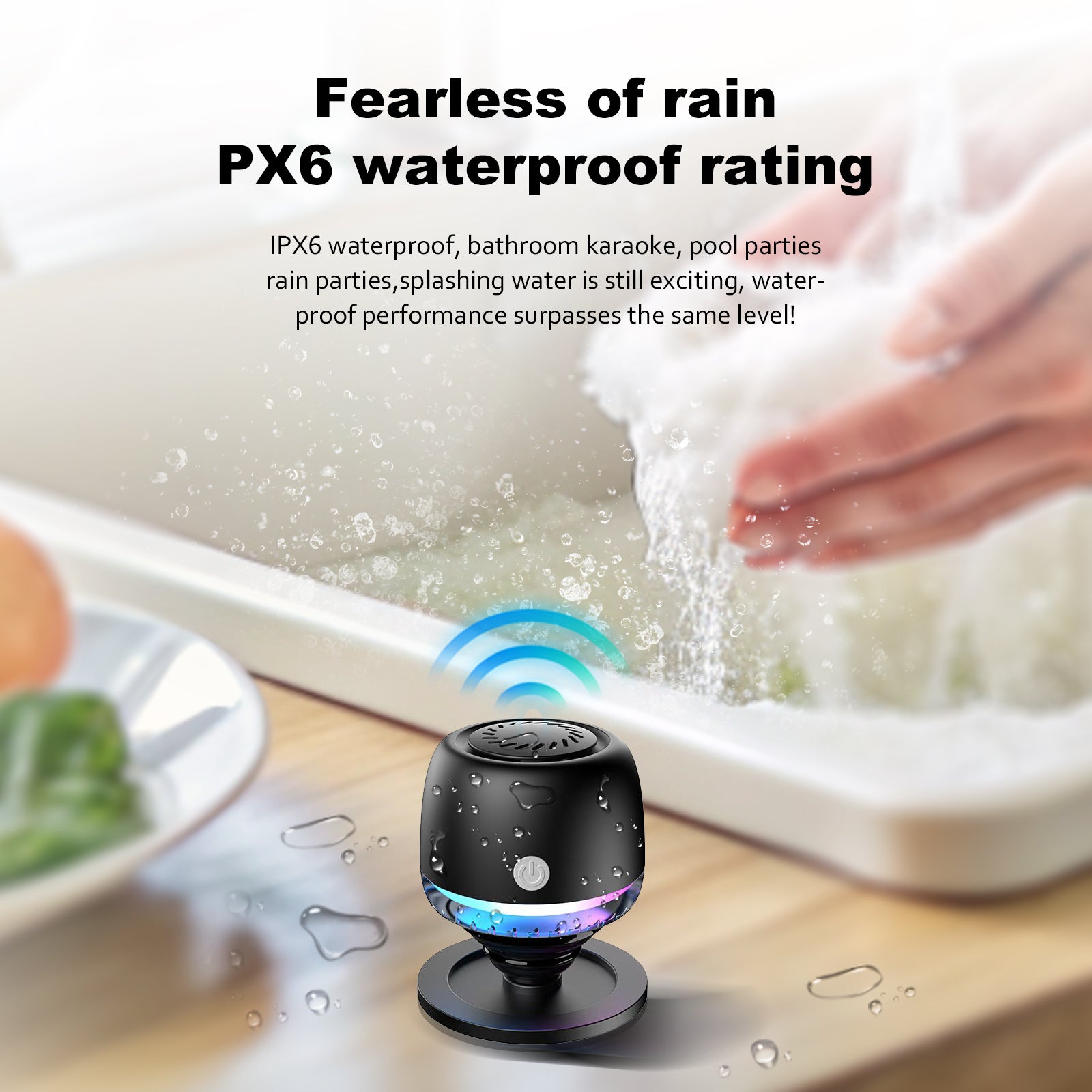 High Bass Waterproof Portable RGB Light Desktop Speaker - EGBull