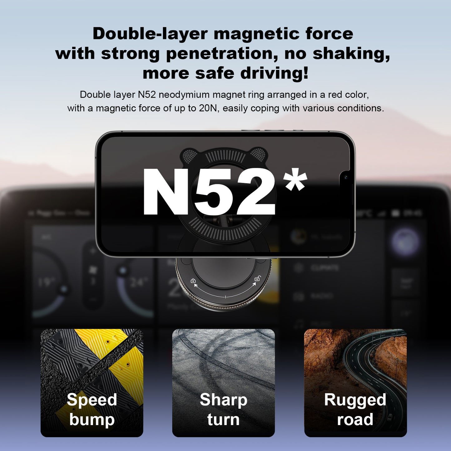 Car Magnetic Mobile Phone Holder Strong Suction Vacuum Adsorption Holder - EGBull