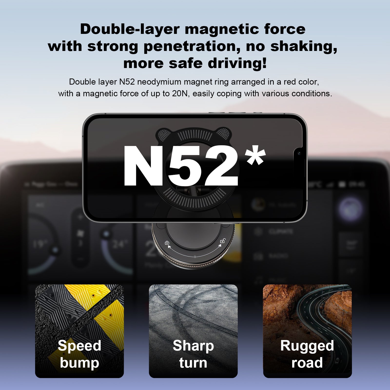 Car Magnetic Mobile Phone Holder Strong Suction Vacuum Adsorption Holder - EGBull