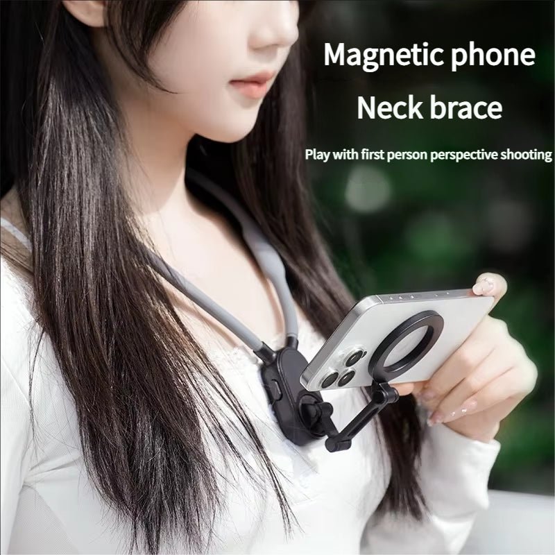 MAX Version Magnetic Phone Neck Holder - Hands - Free POV Vlogging & Recording Bracket for IPhone/Android - EGBull