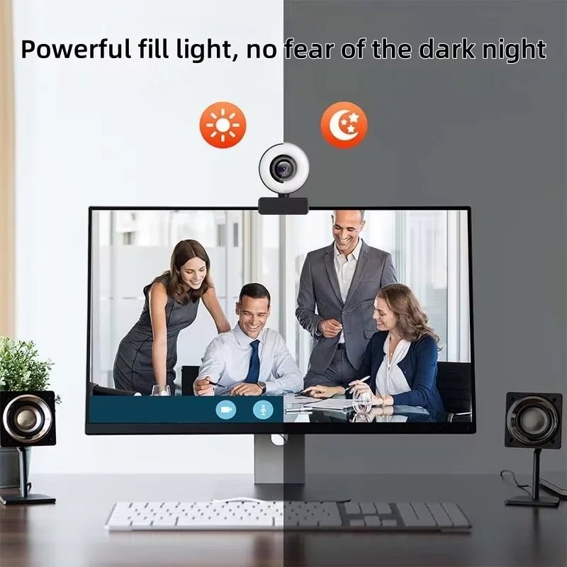 4K/2K USB Streaming Webcam with Ring Light for PC/Mac - EGBull