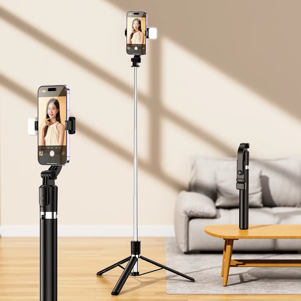 R1SL Portable Selfie Stick Tripod 1700mm with Wireless Fill Light - EGBull