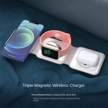 Foldable 3 - in - 1 Magnetic Wireless Charger – 15W Fast Charge QC3.0 - EGBull