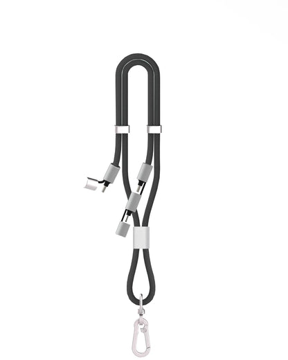 Versatile 60W USB - C Fast Charge & Data Cable with Retractable Design & Crossbody Phone Strap - EGBull