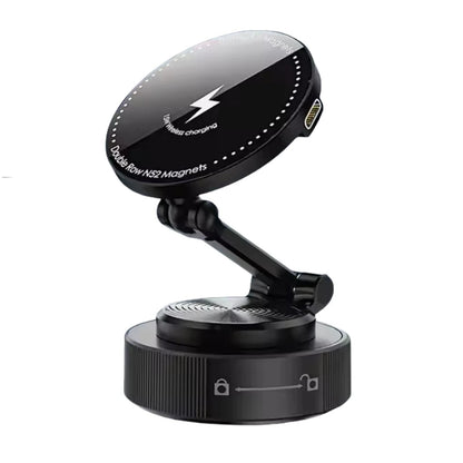 15W Wireless Charging Car Phone Mount - Folding 360° Magnetic Dashboard Holder - EGBull