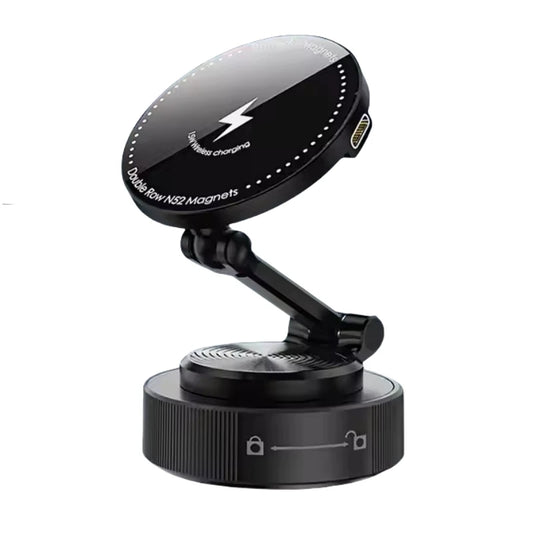 15W Wireless Charging Car Phone Mount - Folding 360° Magnetic Dashboard Holder - EGBull