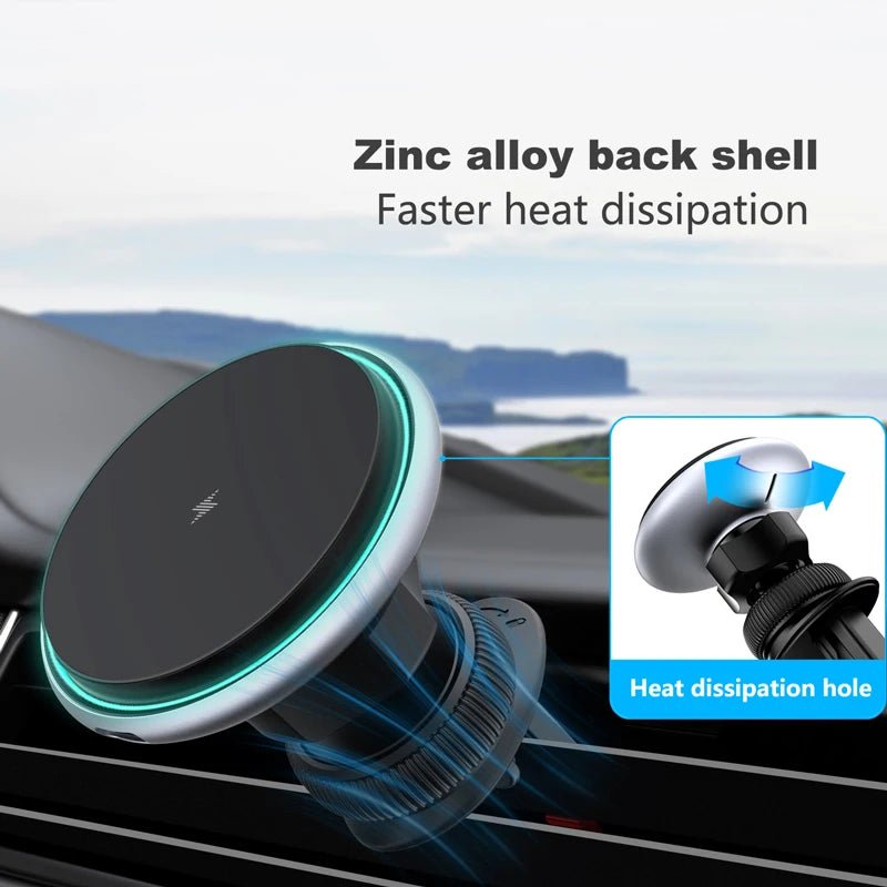 15W Magnetic Metal Wireless Car Charger – Fast Qi2 Magnetic Mount - EGBull