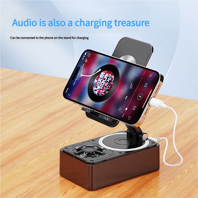 360° LED Bluetooth Wireless Speaker with Power Bank & Desktop Phone Holder - EGBull