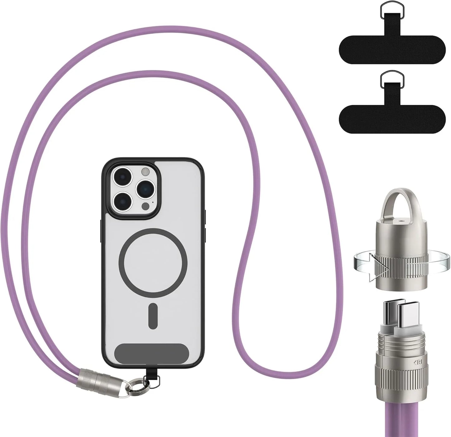 PD 60W Fast - Charging USB - C Cable with Anti - Theft Silicone Lanyard | Data Sync & Security - EGBull