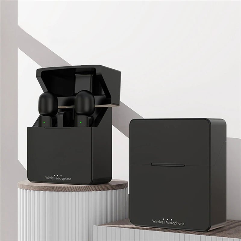 Dual Wireless Lapel Microphones with Charger Box – Professional Lavalier Mic - EGBull