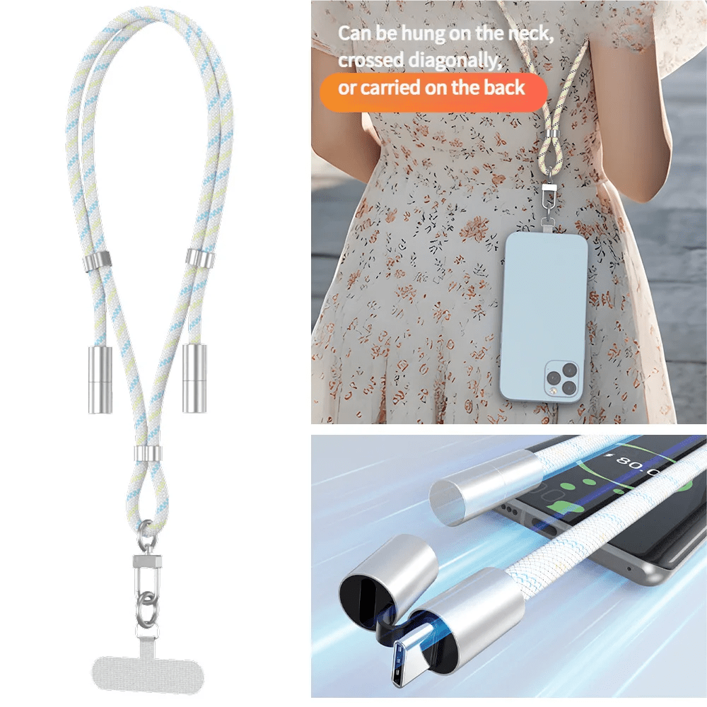 PD 60W - 240W Fast Charging USB - C Cable with Adjustable Neck Strap | Portable Anti - Loss Data Cord - EGBull
