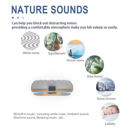 Smart Sleep Speaker with Night Light – 40 White - Noise Sounds & 7 - Color Baby Mode - EGBull