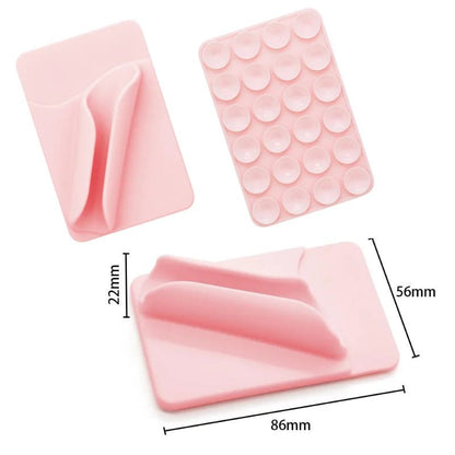 Multifunctional Silicone Suction Cup Phone Holder – Lipstick, Card & Lip Gloss Tray - EGBull