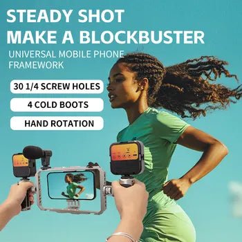 Smartphone Vlogging Kit with Grip Stabilizer, Tripod, Microphone & LED Fill Light - Mobile Video Rig - EGBull