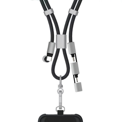 Versatile 60W USB - C Fast Charge & Data Cable with Retractable Design & Crossbody Phone Strap - EGBull
