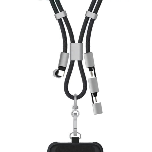 Versatile 60W USB - C Fast Charge & Data Cable with Retractable Design & Crossbody Phone Strap - EGBull