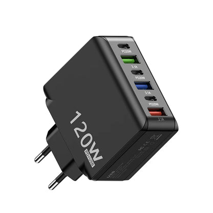 120W PD 3.0 Multi - Port Fast Charger – 3×USB - C + 3×USB - A - EGBull