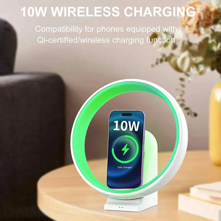 G - Shape 4 - in - 1 Smart Lamp with Wireless Charger & Speaker - EGBull