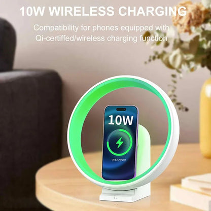 G - Shape 4 - in - 1 Smart Lamp with Wireless Charger & Speaker - EGBull